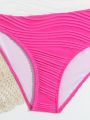 Girls' (Big) Contrast Colored Textured Swimsuit Set