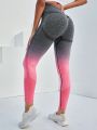 Seamless Wide Waistband Ombre Sports Leggings