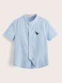 SHEIN Young Boy Casual Comfortable Little Dinosaur Pattern Shirt