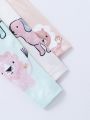 Baby Boys' Cartoon Animal Pattern Comfy Stretchy Long Sleeve Top And Pants 3pcs/Set Homewear