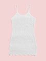 SHEIN Teen Girls Hollow Out Scallop Trim Cover Up Dress