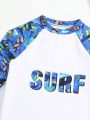 Boys' Surfboard Printed Two-piece Swimsuit Set