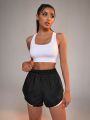 Daily&Casual Color Block Sports Shorts With Zipper Pockets On Both Sides