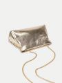 SHEIN Belle Metallic Chain Strap Crossbody Bag