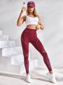 Colorblock Rounded Edge Seamless Sports Leggings