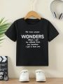 Toddler Boys' Casual Slogan Print Short Sleeve T-Shirt
