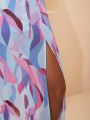 Stanislava Norets Women's Geometrical Printed Cami Double Split Maxi Dress