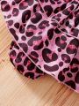 Baby Girl 2 In 1 Leopard Bow Front Bodysuit With Headband