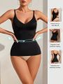 1pc Solid Color V-Neck Slimming Camisole Tank Top