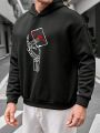 Manfinity LEGND Men's Plus Size Loose Fit Hoodie With Playing Card Print