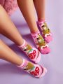 SCOOBY-DOO X SHEIN 2pairs Romantic Valentine'S Day Women'S Short Socks