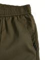 Men'S Solid Color Flip Pocket Casual Shorts