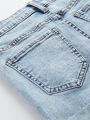 New Casual & Fashionable Distressed Washed Denim Shorts For Tween Girls