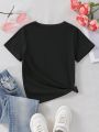 Young Girls' Cute Style Short Sleeve T-Shirt For Summer