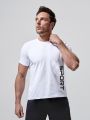 Men Letter Graphic Sports Tee