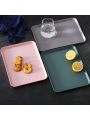 1pc Nordic Style Plastic Rectangular Tray, Creative Serving Tray For Tea, Noodles, Steak, Bbq, Juice & Water