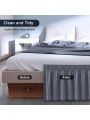 Bed Skirt for King Bed 15 Inches Drop Fabric Decoration, Wrap Around Ruffled Adjustable Elastic Belt, Wrinkle Free Bed Skirt, Easy to Install Fade Resistant, for King Size Beds, Silver Grey