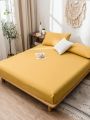 3pcs Yellow Brushed Bedding Sheet Set