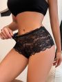 Hollow Out Heart Shape Lace Panties With Cut-Out Design Backside (Valentine'S Day Edition)