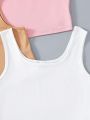 Teen Girls' Casual Basic Summer Tank Tops, Set Of Multiple Pieces