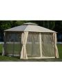 Merax Quality Double Tiered Grill Canopy, Outdoor BBQ Gazebo Tent with UV Protection, Beige