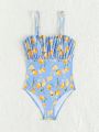 Big Girls' One-Piece Swimsuit With Fruit Print