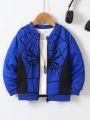 SHEIN Kids EVRYDAY Toddler Boys' Casual, Cute, Sporty, Fashionable Street Style Zipper Jacket For Spring And Autumn