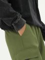 SHEIN Kids EVRYDAY Tween Boy Letter Patched Detail Flap Pocket Side Cargo Pants