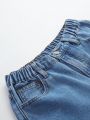 New Arrivals Teen Girls' Casual Fashion Cargo Style Washed Denim Shorts