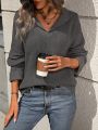 Slouchy Knit Sweater With Dropped Shoulders