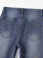 Tween Boy's Distressed Washed Denim Jeans