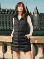 SHEIN Frenchy Zip Up Hooded Puffer Vest Coat