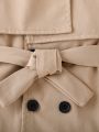Baby Boy Double Breasted Belted Trench Coat