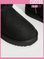 Everyday Collection Fashionable Buckle Decorated Plush Warm Winter Women's Snow Boots