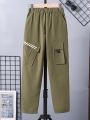 SHEIN Kids EVRYDAY Boys' Utility Pants For Teenagers
