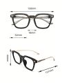 1pc Fashionable Men's Stainless Steel Alloy Simple Anti-blue Light Prescription Glasses