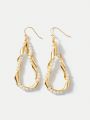 MOTF PREMIUM 18K GOLD PLATED PERSONALITY PEARL WRAPPED IN WATER-DROP DESIGN EARRINGS
