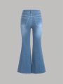 Girls' Flared Jeans With Washed Effect