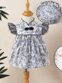 Baby Girl Retro Buckle Cheongsam Chinese Style Dress With Hood
