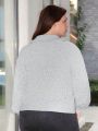 SHEIN Essnce Plus Drop Shoulder Ribbed Knit Sweater