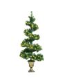 Gymax 4 ft Pre-Lit Spiral Topiary Christmas Tree Artificial Helical Xmas Tree