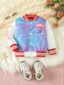 Baby Girls' Mermaid Print Contrast Color Button-Front Jacket