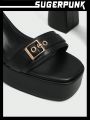 Sugerpunk Thick Heel & Platform Waterproof Roman Sandals With Ankle Strap
