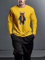 Manfinity Hypemode Men's Plus Size Cartoon Printed Long Sleeve T-shirt