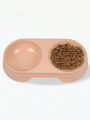 1pc Random Double Bowl Easy-to-clean Plastic Pet Bowl For Cats And Dogs