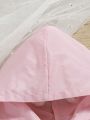 SHEIN Baby Girl Casual Pink Ruffle Trimmed Long-Sleeve Hooded Wind Jacket
