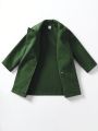 SHEIN Kids EVRYDAY Boys' Double-Breasted Solid Color Woolen Coat (Little Kid)