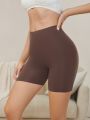Women's Solid Color High Waist Safety Shorts