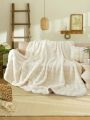 1pc Solid Color Jacquard Bubble Mink Blanket, Soft, Cozy And Warm, Suitable For Children And Adults As Bed Or Sofa Blanket