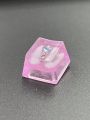 1pc Cute Pink Abs Resin Heart Shaped Diamond Inlaid Keycap Compatible With Mechanical Keyboard